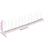 vidaXL Ensemble de 6 pointes à 2 rangées contre oiseaux Inox 3 m