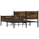 vidaXL Cadre de lit en métal sans matelas chêne fumé 140x200 cm