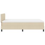 vidaXL Lit box spring avec matelas crème 120x200 cm Tissu