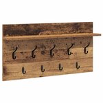vidaXL Porte-manteau mural avec étagère Bois ancien 80 x 40 x 12 cm