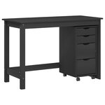 vidaXL Ensemble bureau et cabinet roulant MOSS 2 pc Noir