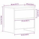 vidaXL Cabinet de chevet 2 Pièces Chêne noir 45 x 34 x 44.5 cm