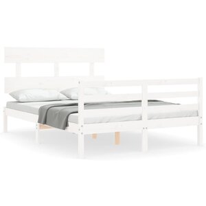 vidaXL Cadre de lit sans matelas blanc 120x200 cm bois massif