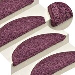 vidaXL Tapis d'escalier 30 pièces 56 x 17 x 3 cm Violet foncé Demi-rond