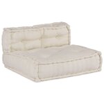 vidaXL Unité de canapé modulaire 3 Pièces Crème Tissu