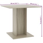 vidaXL Table à dîner Chêne sonoma 80x80x75 cm Bois d'ingénierie