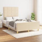 vidaXL Cadre de lit avec tête de lit Crème 120x200 cm Tissu