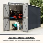 vidaXL Abri de jardin mural Anthracite 118x288x178 cm Acier