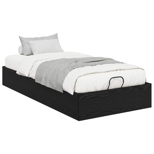 vidaXL Cadre de lit ottoman avec stockage Chêne noir 193 x 120 x 25 cm