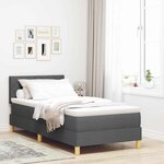 vidaXL Lit Box Spring avec Matelas & LED Gris foncé 100x200 cm Tissu