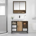 vidaXL Meuble de Lavabo de Salle de Bain avec étagère chêne artisanal
