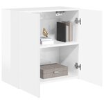 vidaXL Meuble TV mural Montage mural Blanc brillant 59 5 x 31 x 60 cm