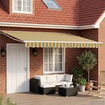 vidaXL Cadre de store manuel avec LEDs Vert  Jaune  Blanc 4 5 × 3 5 m