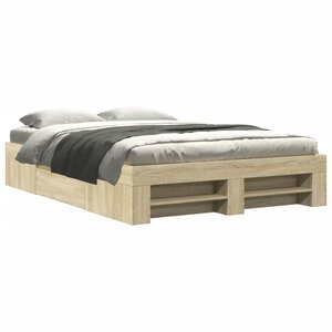 vidaXL Cadre de lit sans matelas chêne sonoma 140x190 cm