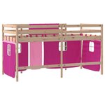 vidaXL Lit mezzanine enfants avec rideaux sans matelas rose 80x200cm