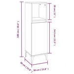 vidaXL Armoire de salle de bain noir 30x30x100 cm bois d'ingénierie