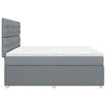 vidaXL Sommier à lattes de lit avec matelas Gris clair 200x200cm Tissu