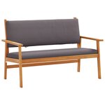 Ensemble de canapé de jardin 5 pièces vidaXL avec coussins en bois d'acacia massif