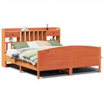 vidaXL Lit bibliothèque sans matelas cire marron 200x200 cm pin massif