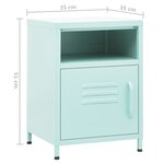vidaXL Table de chevet Vert menthe 35x35x51 cm Acier