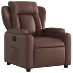 vidaXL Fauteuil inclinable électrique Marron Similicuir