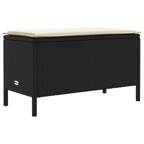 vidaXL Pouf de Jardin Noir et Crème 80 x 38 x 45 cm Rotin PE