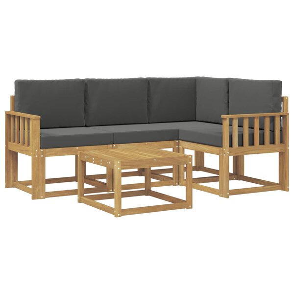 vidaXL Ensemble de canapés d'extérieur 5 pc Blanc et anthracite