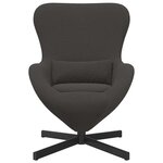 vidaXL Fauteuil œuf Gris foncé Tissu ressemblant à de la laine bouclée