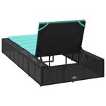 vidaXL Transat avec coussin flottant noir résine tressée