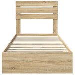 vidaXL Lit de Rangement Chêne Sonoma 100 x 200 cm Bois d'ingénierie