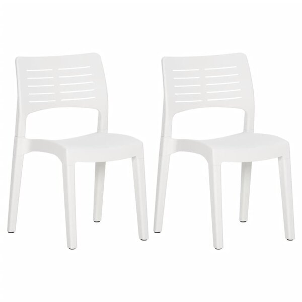 vidaXL Chaises de jardin lot de 2 Blanc Polypropylène