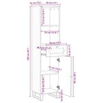 vidaXL Armoire de salle de bain avec étagère Marron 38 x 33 x 160 cm