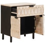 vidaXL Cabinet de chevet Blanc 50 x 33 x 60 cm Bois de mangue massif