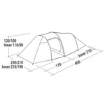 Easy Camp Tente tunnel Magnetar 400 4 places Vert rustique