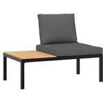 vidaXL Salon de jardin 2 Pièces avec coussins noir aluminium