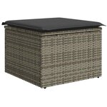vidaXL Salon de jardin 8 Pièces avec coussins gris résine tressée