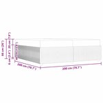 vidaXL Cadre de lit avec matelas Gris clair 200 x 200 cm tissu