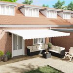 vidaXL Auvent Rétractable Blanc 500 × 300 cm Tissu et Métal