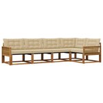 vidaXL Ensemble de canapés d'extérieur 5 Pièces Naturel et Beige