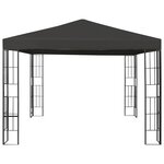 vidaXL Tonnelle avec guirlande lumineuse à LED 3x3 m Anthracite