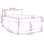 vidaXL Sommier à lattes de lit avec matelas Taupe 140x190 cm Tissu