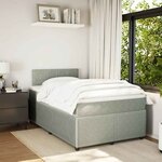 vidaXL Sommier à lattes de lit et matelas gris clair 120x190cm velours