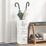 vidaXL Porte-parapluies Blanc Métal Moyen Motifs décoratifs