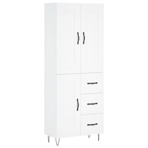 vidaXL Buffet haut Blanc 69 5x34x180 cm Bois d'ingénierie