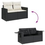 Ensemble de canapés de jardin de 13 pièces avec coussins noir en rattan poly