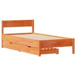vidaXL Cadre de lit sans matelas cire marron 90x190 cm bois pin massif