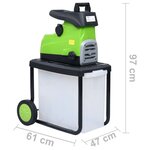vidaXL Broyeur électrique de jardin avec sac de collecte 2800 W