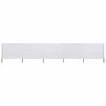 vidaXL Paravent 5 panneaux Tissu 600 x 160 cm Blanc sable