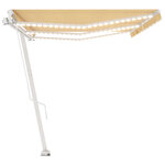 vidaXL Auvent manuel rétractable avec LED 600x300 cm Jaune et blanc