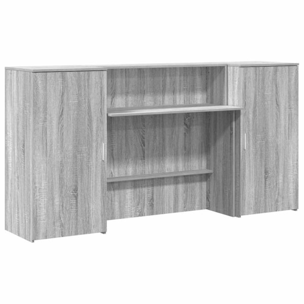 vidaXL Bureau de réception sonoma gris 200x50x103 5 cm bois ingénierie